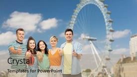  Presentation with travel friends - Amazing theme having wheels groups people - travel tourism and entertainment concept backdrop and a  colored foreground