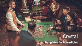  Presentation with gambling - Audience pleasing theme consisting of wheels groups people - upper class friends gambling backdrop and a violet colored foreground