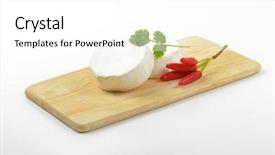  Presentation with white cheese - Presentation theme enhanced with wheels-of-soft-white-cheese background and a white colored foreground