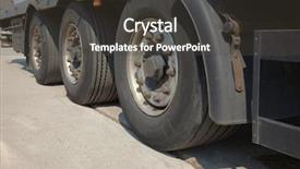  Presentation with truck - Colorful PPT theme enhanced with wheels of the trailer backdrop and a dark gray colored foreground