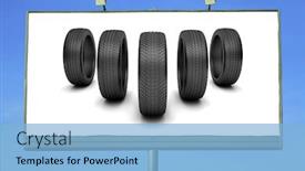  Presentation with street - Theme consisting of wheels-on-street-billboard background and a light blue colored foreground