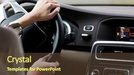  Presentation with self driving car - Cool new presentation with wheels people - woman driving a car backdrop and a tawny brown colored foreground