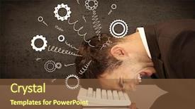  Presentation with concept - PPT theme enhanced with wheels springing from a fed background and a tawny brown colored foreground