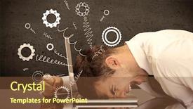  Presentation with tired - PPT layouts enhanced with wheels springing from a fed background and a tawny brown colored foreground