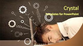  Presentation with concept - Amazing PPT theme having wheels springing from a fed backdrop and a tawny brown colored foreground