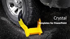  Presentation with car parking - Theme enhanced with wheet-boot-or-tire-lock background and a black colored foreground