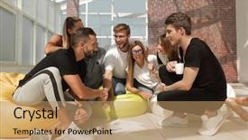  Presentation with shaking hands - Amazing slide set having when discussing a new project backdrop and a  colored foreground