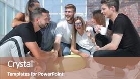  Presentation with shaking hands - Theme consisting of when discussing a new project background and a coral colored foreground