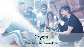  Presentation with shaking hands - Amazing presentation design having when discussing a new project backdrop and a light blue colored foreground