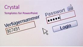  Presentation with online banking - Presentation having when logging in online bank background and a  colored foreground
