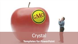  Presentation with gmo - Audience pleasing slide deck consisting of when looking at giant gmo backdrop and a coral colored foreground