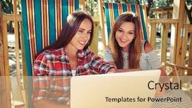  Presentation with summer time - Presentation featuring when point at the screen background and a  colored foreground