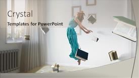  Presentation with reading - Audience pleasing slides consisting of when-reading-takes-your-away backdrop and a soft green colored foreground