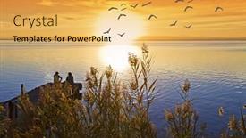  Presentation with sea - Colorful slide set enhanced with when-the-sea-is-full backdrop and a yellow colored foreground