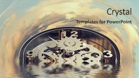  Presentation with time machine - Theme featuring when time is passing mixed background and a soft green colored foreground