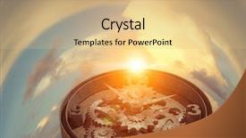  Presentation with time machine - Slide deck having when time is passing background and a coral colored foreground