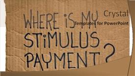  Presentation with payment - PPT theme consisting of where-is-my-stimulus-payment background and a coral colored foreground