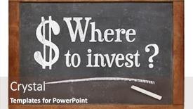  Presentation with invest - Audience pleasing presentation consisting of where to invest question - white chalk text on a vintage slate blackboard backdrop and a tawny brown colored foreground