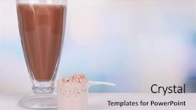  Presentation with whey protein - Audience pleasing PPT layouts consisting of whey protein powder and chocolate backdrop and a light gray colored foreground