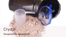  Presentation with whey - PPT theme with whey protein powder and plastic background and a lemonade colored foreground