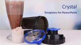  Presentation with whey - PPT theme featuring whey protein powder with shake background and a sky blue colored foreground