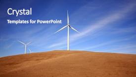  Presentation with green power - Cool new slide set with which helps reduce global warming backdrop and a ocean colored foreground