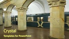  Presentation with rides - Presentation theme having which rides express streetcar background and a tawny brown colored foreground