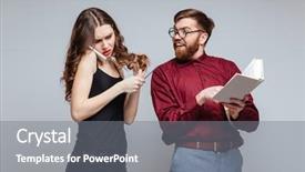  Presentation with phone - Slide set featuring which showing something in book background and a gray colored foreground