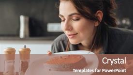  Presentation with photo - PPT theme featuring while cooking and smells fish background and a coral colored foreground