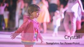  Presentation with dance for kids - PPT theme featuring dancing in the kids disco background and a lavender colored foreground