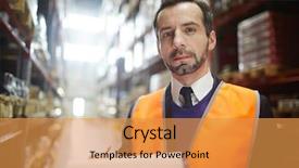  Presentation with warehouse - Slides with while doing inventory of stock background and a gold colored foreground