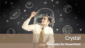  Presentation with successful person - PPT layouts consisting of bowling black - happy college graduate dreaming background and a  colored foreground