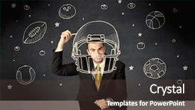  Presentation with successful person - Slide set consisting of bowling black - happy college graduate dreaming background and a  colored foreground