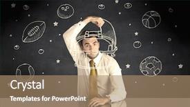  Presentation with successful person - PPT theme with bowling black - happy college graduate dreaming background and a  colored foreground