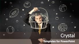  Presentation with successful person - Colorful PPT layouts enhanced with bowling black - happy college graduate dreaming backdrop and a tawny brown colored foreground