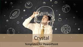  Presentation with successful person - Colorful PPT theme enhanced with bowling black - happy college graduate dreaming backdrop and a coral colored foreground