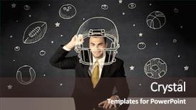  Presentation with successful person - Slide set enhanced with bowling black - happy college graduate dreaming background and a  colored foreground