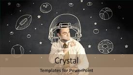  Presentation with successful person - Colorful slide deck enhanced with bowling black - happy college graduate dreaming backdrop and a coral colored foreground