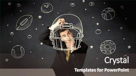  Presentation with successful person - PPT layouts consisting of bowling black - happy college graduate dreaming background and a dark gray colored foreground