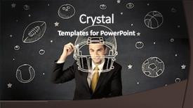  Presentation with successful person - Audience pleasing PPT theme consisting of  backdrop and a  colored foreground