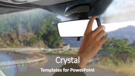  Presentation with rear view mirror - Slides enhanced with while driving car on highway background and a violet colored foreground