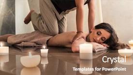  Presentation with acupressure - Slide deck with while enjoying the acupressure techniques background and a tawny brown colored foreground