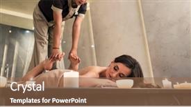  Presentation with wellness - PPT layouts with while enjoying the stretching techniques background and a coral colored foreground