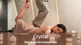  Presentation with wellness - PPT theme featuring while enjoying the stretching techniques background and a tawny brown colored foreground