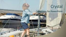  Presentation with sail - Colorful presentation design enhanced with while fixing sail on boom backdrop and a lemonade colored foreground