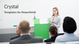  Presentation with college seminar hall - Presentation theme with while giving presentation to audience background and a white colored foreground