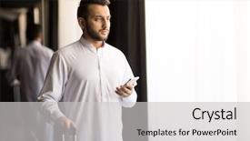  Presentation with white - Slide set enhanced with while going to leave hotel background and a  colored foreground