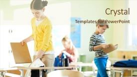  Presentation with leave - Colorful presentation design enhanced with while going to leave school backdrop and a cream colored foreground