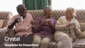  Presentation with senior living - Amazing slides having while having coffee in living backdrop and a  colored foreground