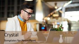  Presentation with tea coffee - Theme consisting of while having cup of tea background and a  colored foreground